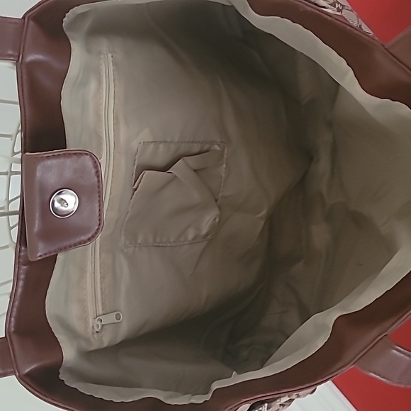 Chadwick's Satchel Purse Tote Brown Nylon New - Picture 5 of 6